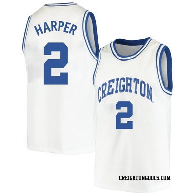 Men's Blake Harper Creighton Bluejays Replica Original Retro Brand Basketball Jersey - White